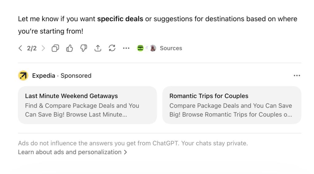 Conversational Brand Banner ChatGPT Ads